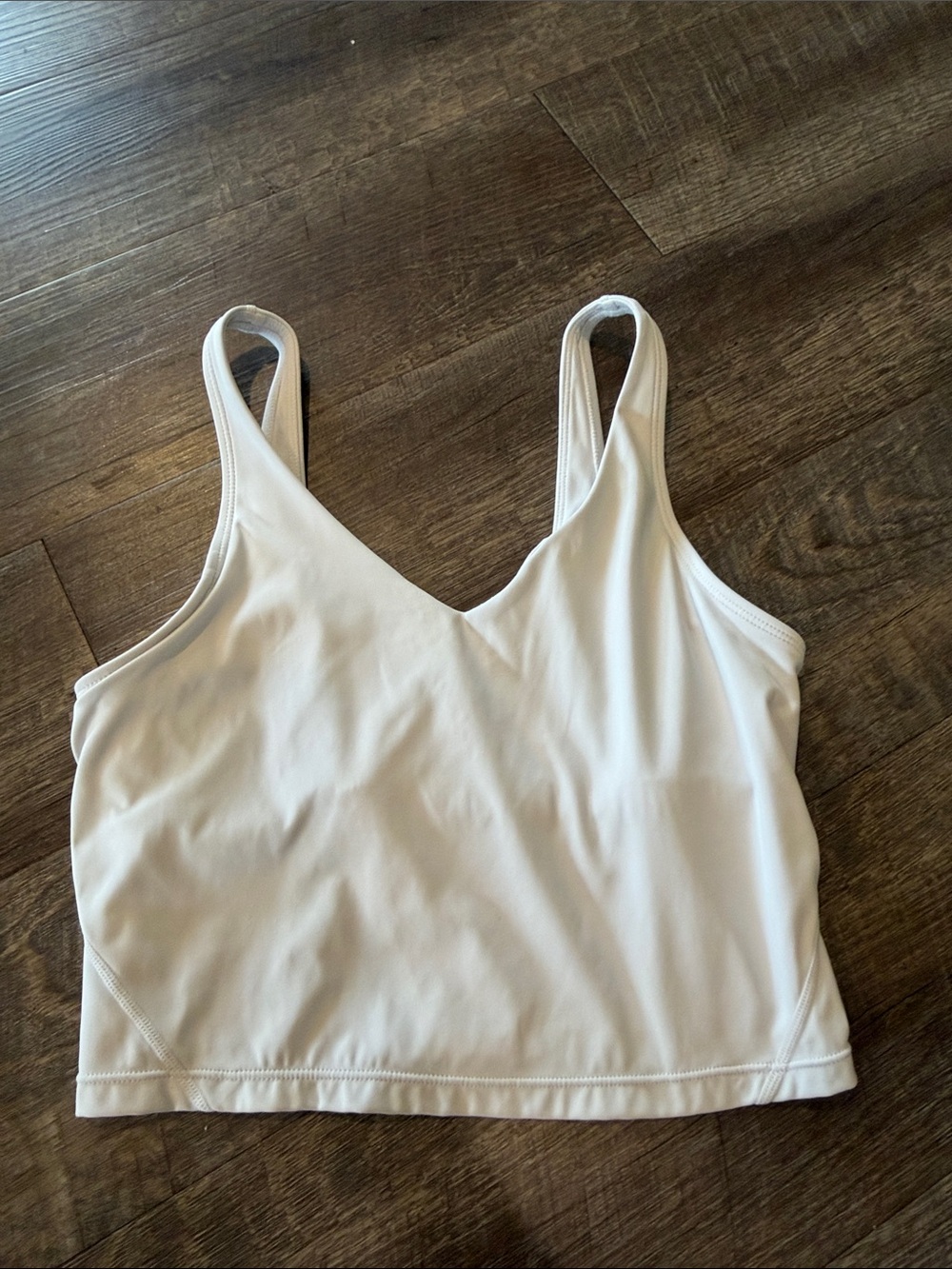 White V-Neck Cropped Tank Top